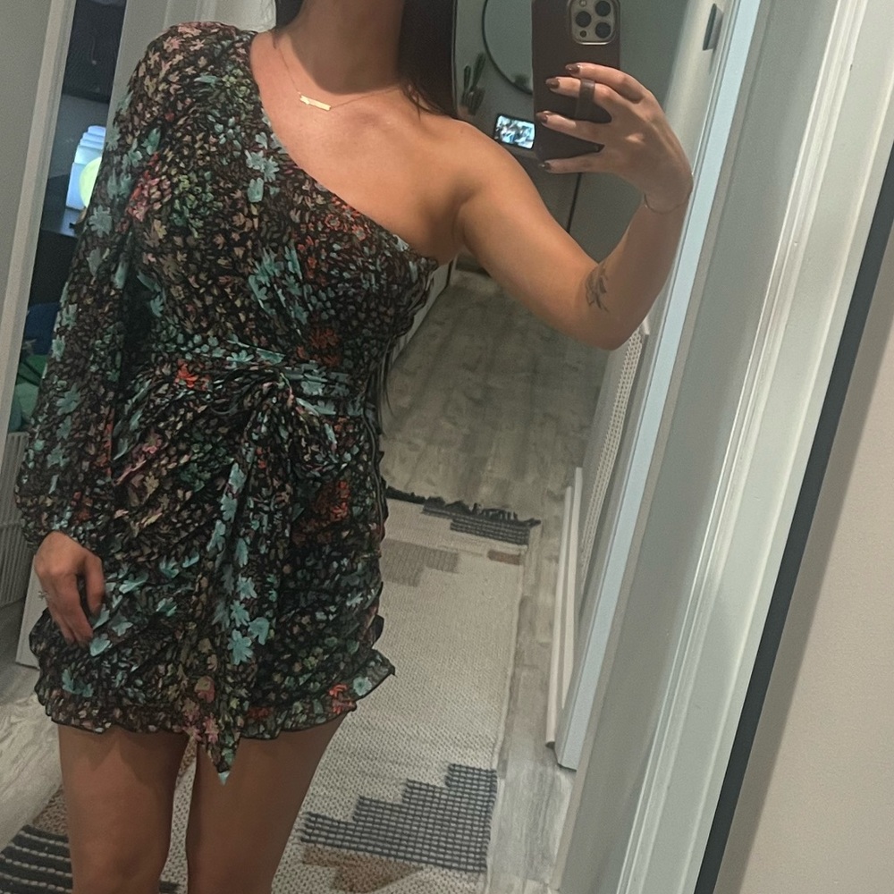 Floral One-Shoulder Dress